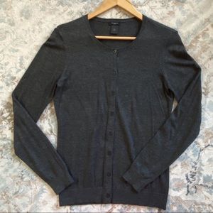 Ann Taylor Gray Cotton Cardigan